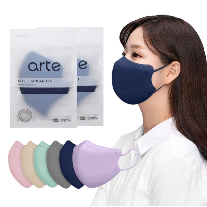 VATTNIG 20 Pcs Korea Face Mask for Adults Bird Beak type 2D Protective Health Face Mask for Dust and Smoke 4Layer Protective Filter Ideal Fit for Comfortable Wear Navy